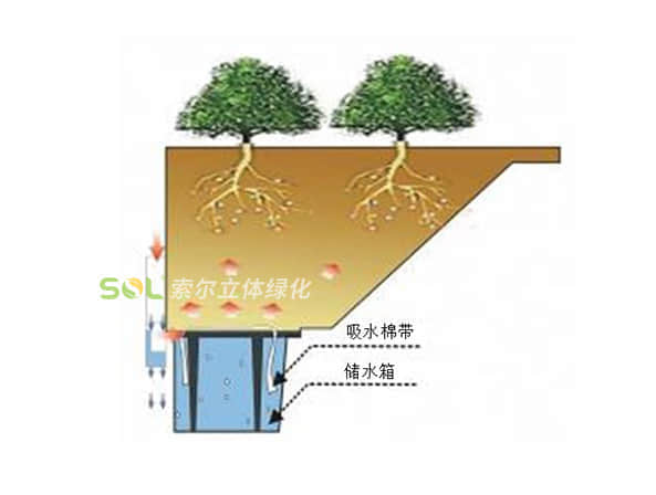 燈桿綠化-組合花盆系列灌溉示意圖